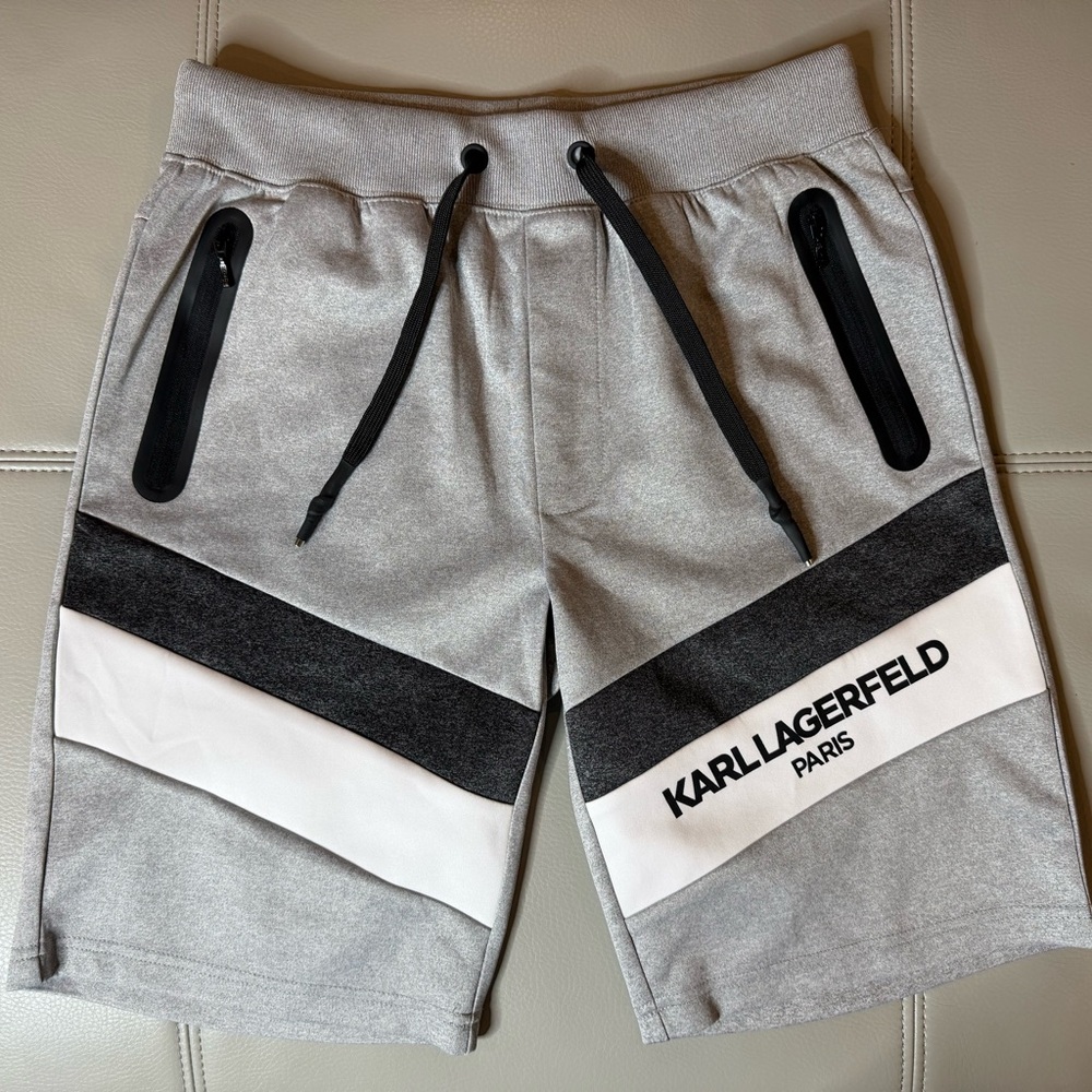 Karl Lagerfeld Kids Gray and Black Shorts